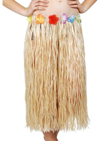 Hawaii Tarzı Hula Eteği – 60 cm Hasır Naturel Etek
