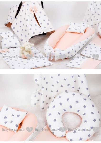 "9 Parça Gri ve Pembe Yıldız Desenli Ihtiyaç Seti, " fiyatları