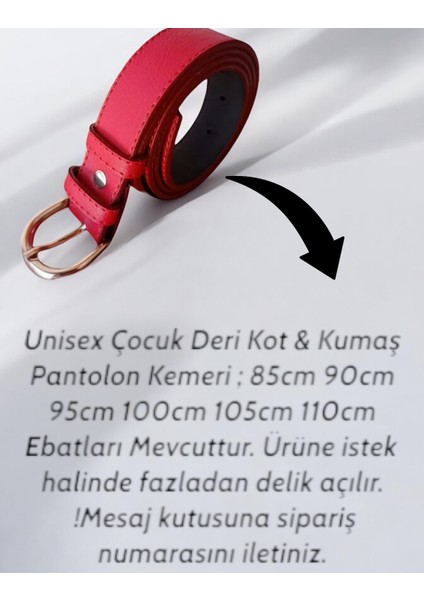 Kız Çocuk Kırmızı Kot ve Kumaş Kemeri fırsatları