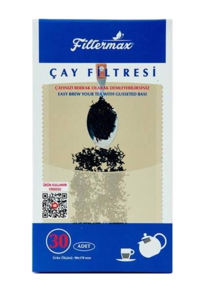 Bitki Çayı ve Çay Filtre Kağıdı Çay Demleme Poşeti Büyük Boy 90X170MM Tek Pakette 30 Adet