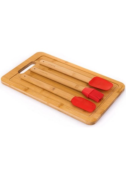 Renkli Kesme ve Spatula Seti, Bambu, Pratik ve Şık Mutfak Araçları