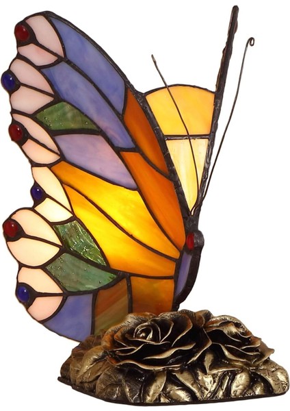Kelebek Tffany Tarzı Vitray Masa Lambası