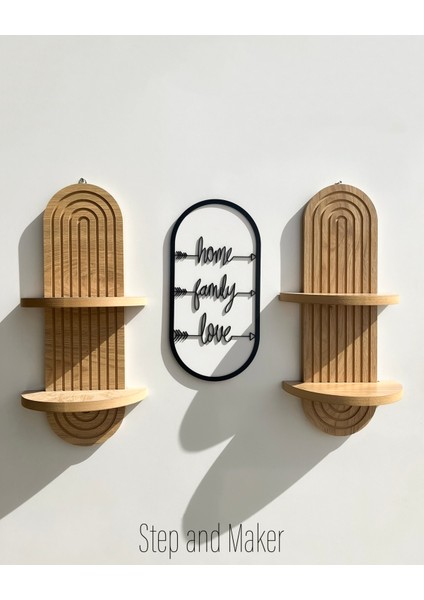 Home, Family & Love Tablo ve Duvar Rafı (2x) Duvar Dekorasyon Seti fiyatları