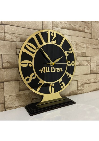 Kişiye Özel Gold-Siyah Masa Saati fırsatları
