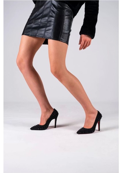 Kadın Elegant Ayakkabı Zımbalı Yüksek Topuklu Ayakkabı Özel Tasarım Abiye Ayakkabı indirimleri