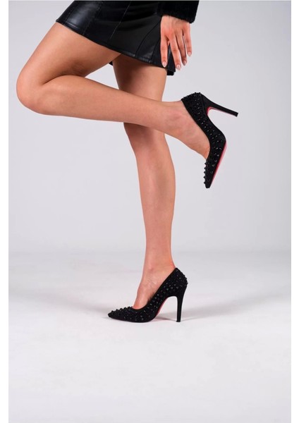 Kadın Elegant Ayakkabı Zımbalı Yüksek Topuklu Ayakkabı Özel Tasarım Abiye Ayakkabı fırsatları