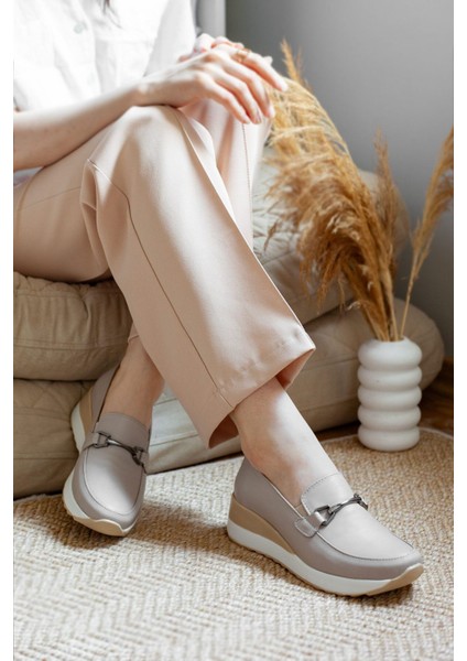 Kadın Hakiki Deri Dolgu Topuklu Ayakkabı, Ekstra Rahat Hakiki Deri Ayakkabı