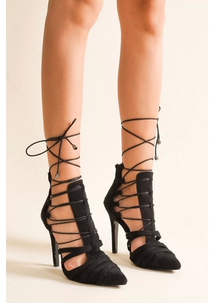 Kadın Elegant Ayakkabı Sivri Burun Bağcıklı Topuklu Ayakkabı Özel Tasarım Abiye Ayakkabı modelleri