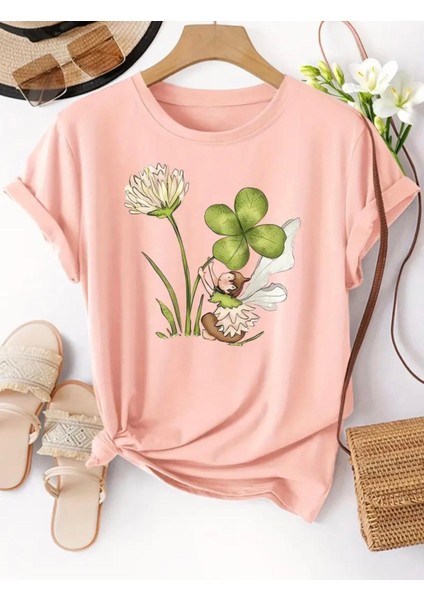 Punıx Kıds Özel Tasarım Şans Perisi Baskılı Yeni Stil Kız Çocuk Ter Tutmayan Yazlık T-Shırt