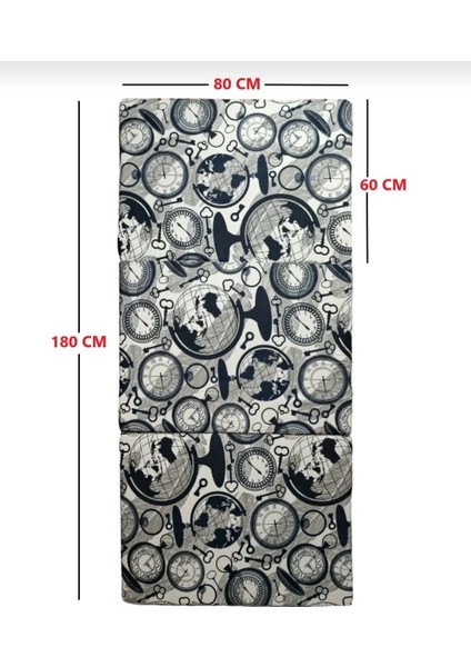 Katlanır Yer Yatağı Tek Kişilik Sünger Katlanır Yatak 80X180 cm 8 cm Gri Kalın Sünger Saatmodel