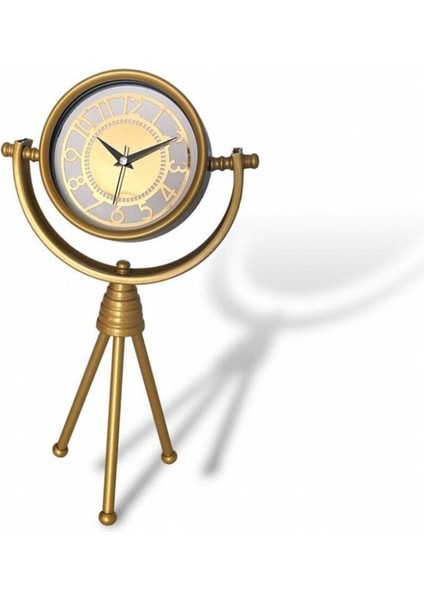 Tripod Metal Masa Üstü Saat Gold