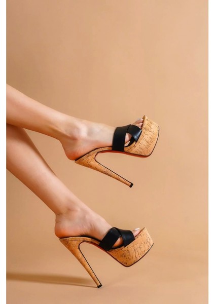 Kadın Elegant Ayakkabı Mantara Yüksek Ince Topuklu Terlik Özel Tasarım Abiye Ayakkabı modelleri