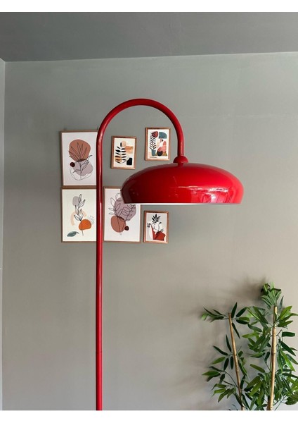 Kırmızı Lambader Modern Dekoratif Metal Oturma Odası Çalışma Odası Zemin Lambası fiyatları