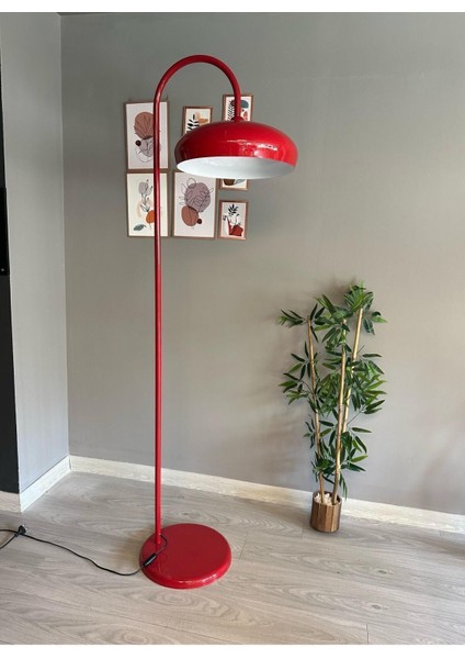 Kırmızı Lambader Modern Dekoratif Metal Oturma Odası Çalışma Odası Zemin Lambası modelleri