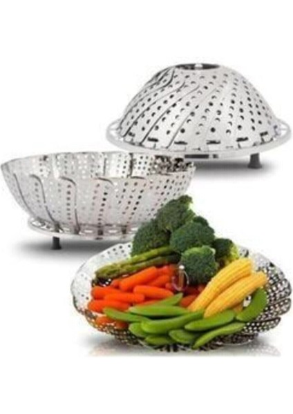 Çok Renkli Paslanmaz Çelik Katlanabilir Sebze ve Pişirme Sepeti