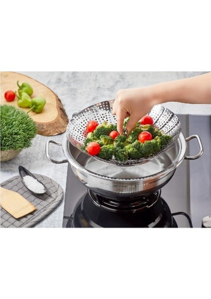 Çok Renkli Paslanmaz Çelik Katlanabilir Sebze ve Pişirme Sepeti fırsatları