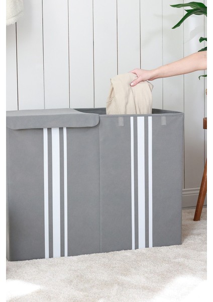 Gri Katlanabilir Çamaşır ve Oyuncak Saklama Sepeti 72x36x56 fırsatları