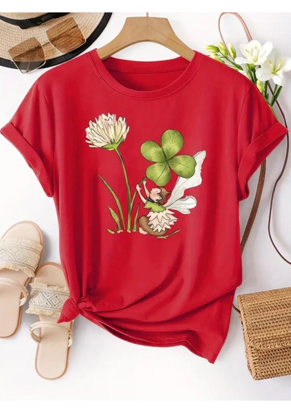 Punıx Kıds Özel Tasarım Şans Perisi Baskılı Yeni Stil Kız Çocuk Ter Tutmayan Yazlık T-Shırt