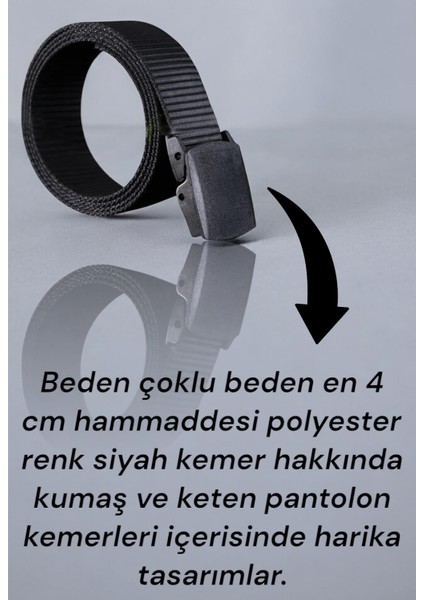 Büyük Beden Ykk Plastik Tokalı Taktikal Tarz Siyah Bez Kemer fırsatları