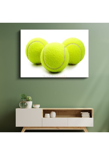 Tenis Topları - Parlak Spor Üçlemesi Kanvas Tablo