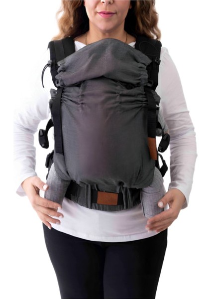 Bebekle Büyüyen %100 Pamuklu 0-4 Yaş Koyu Gri New Age Ergonomik Bebek Kangurusu (Mist)
