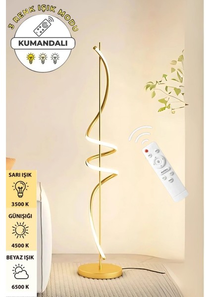 Peri Özel Tasarım Modern 3renk Ledli Kumandalı Dimmer Uyumlu Lambader