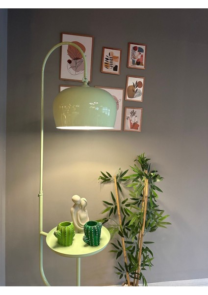 Mint Lambader Hareketli Başlık Sehpalı Modern Dekoratif Metal Oturma Odası Çalışma Odası Lambası