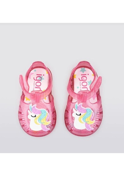 Tobby Gloss Unicornio Kız Çocuk Fuşya Glitter Sandalet