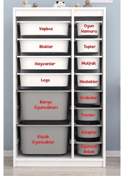 Oyuncak Kutusu Etiket Sticker - Oyuncak Dolabı Düzenleme Organizer