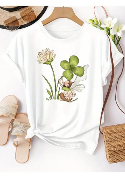 Punıx Kıds Özel Tasarım Şans Perisi Baskılı Yeni Stil Kız Çocuk Ter Tutmayan Yazlık T-Shırt