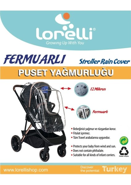 Bebek Arabası Yağmurluğu - Beyaz Şeffaf Fermuarlı Yağmurluk modelleri