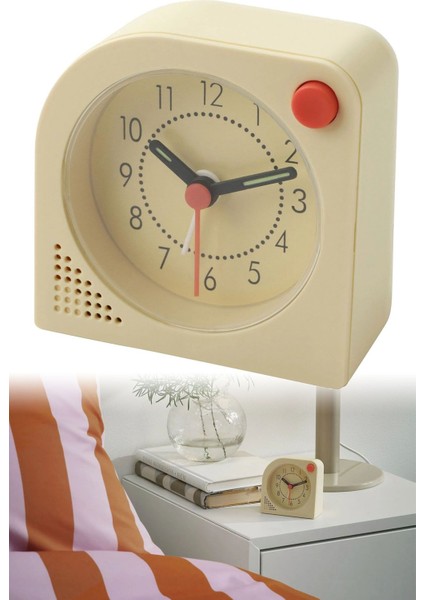 Mini Çalar Saat Masa Saati 5dk Erteleme Düğmeli 8 x 8 cm MD020