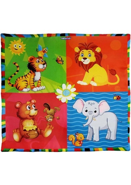 Neşeli Hayvanlar Oyuncaklı Oyun Halısı Minderi (Kutulu) 75X75 cm modelleri