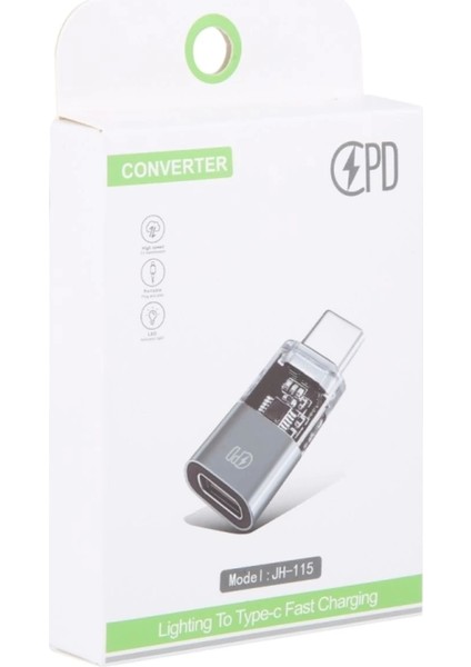 Lightning To Type C Pd Destekli Hızlı Şarj Çevirici Adaptör JH-115