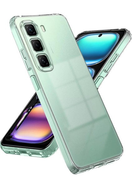 Infinix Hot 50 ile Uyumlu Kapak Kamera Korumalı Süper Silikon Şeffaf Kılıf