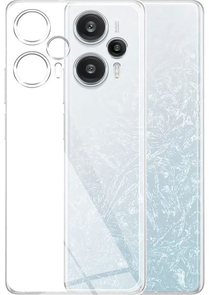 Xiaomi Poco F5 ile Uyumlu Kapak Kamera Korumalı Süper Silikon Şeffaf Kılıf