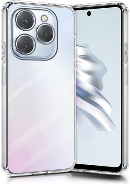 Tecno Spark 20 Pro ile Uyumlu Kapak Kamera Korumalı Süper Silikon Şeffaf Kılıf