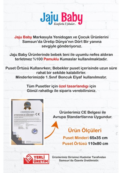 Gri Panda Tasarım Puset Örtüsü ve Puset Minderi 2'li Set modelleri