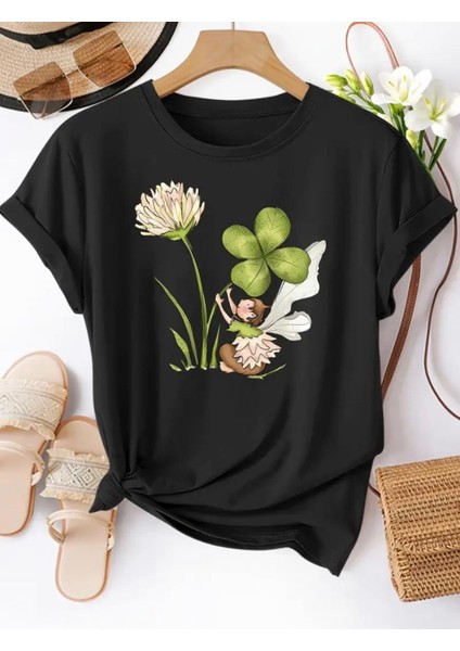 Punıx Kıds Özel Tasarım Şans Perisi Baskılı Yeni Stil Kız Çocuk Ter Tutmayan Yazlık T-Shırt