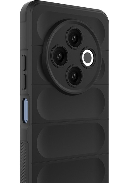 Tecno Spark 30 4g Kılıf Esnek Tpu Oyuklu Arka Yüzey Tasarımlı Nua Etnik Silikon Kapak - Siyah