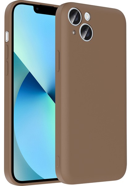 Apple iPhone 14 Kılıf Kamera Korumalı Kartlık Hazneli Nua Vitra Kapak - Kahverengi