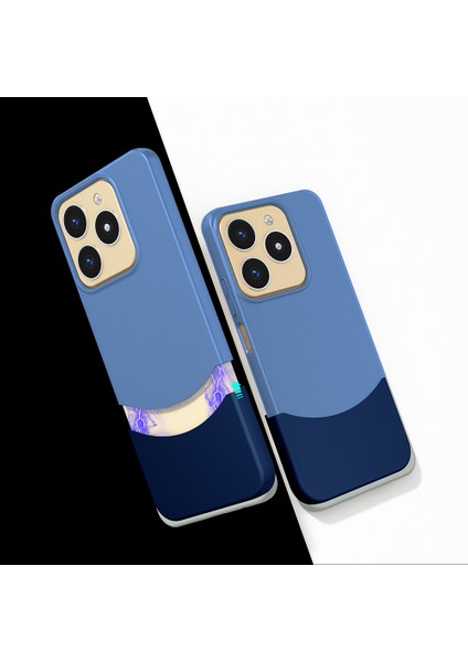 Realme C61 Kılıf Mıknatıslı Nua Duble Kapak - Lacivert
