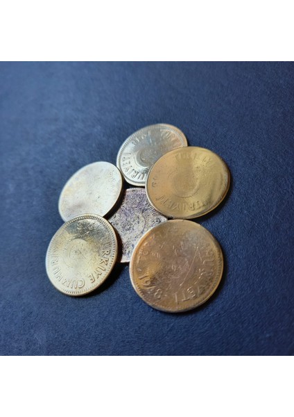 399636812793F3E10A 1948/1949 25 Kuruş 6 Adet Temiz Eski Madeni Para