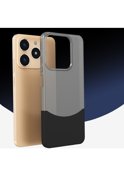 Realme C61 Kılıf Mıknatıslı Nua Duble Kapak - Gri