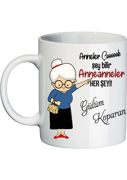 Anneanneye Kişiye Özel Anneler Günü Hediyesi Isimli Kupa Bardak