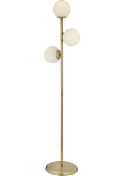 Zambak 3 Lü Eskitme Beyaz Camlı Modern Dekoratif Tasarım Metal Lambader modelleri