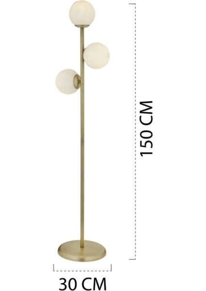 Zambak 3 Lü Eskitme Beyaz Camlı Modern Dekoratif Tasarım Metal Lambader fırsatları