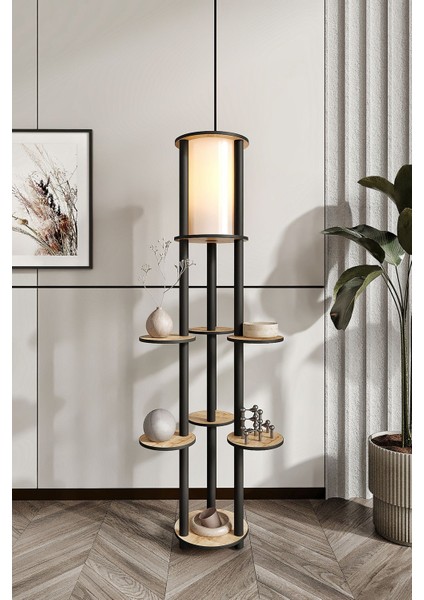 Volante Raflı Lambader Meşe