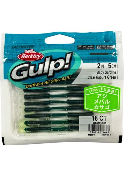 Gulp Baby Sardine Clear Kabura Green 2inc 5cm 18p fırsatları