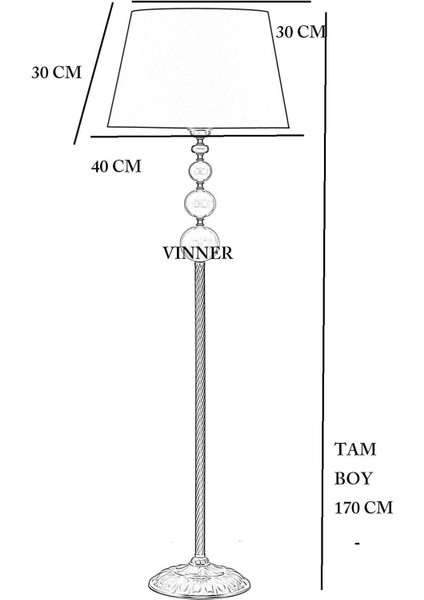 Vega Eskitme Üçlü Küre Tek Ayaklı Metal Lambader - Gold Şeritli Krem